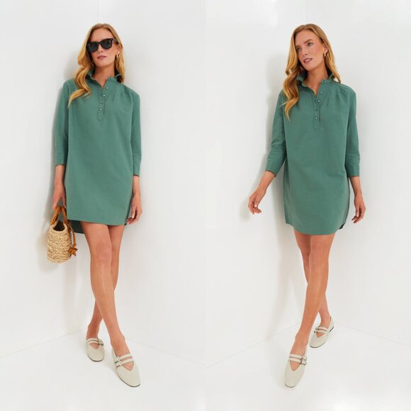 Pomander Place | NEW Green Polly Collared Preppy Shirt Dress Size XXL - Picture 3 of 13